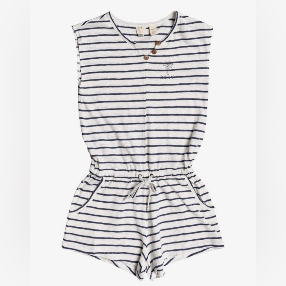 Roxy Girls Big Memories Striped Sleeveless Romper
